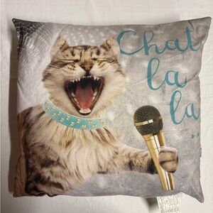 Cat Singing Accent Pillow - Multicolor